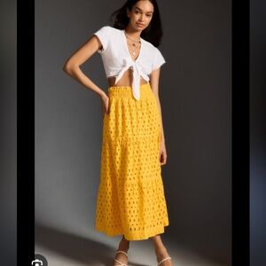 Anthropologie Yellow Maxi Skirt